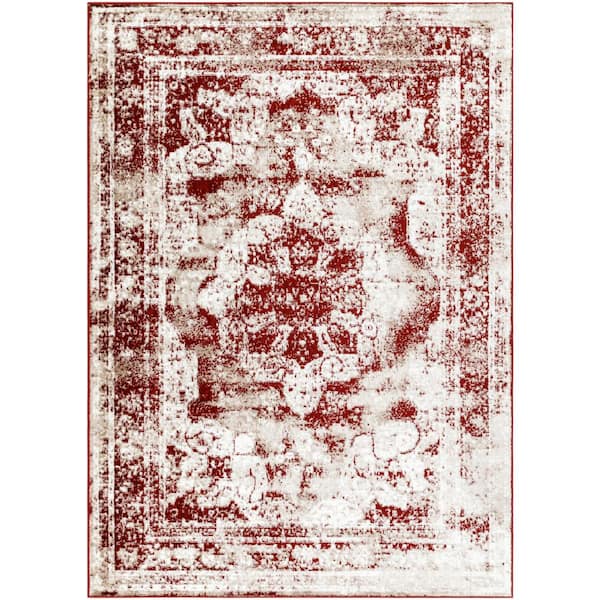 Livabliss Monte Carlo Rust Medallion 9 ft. x 12 ft. Indoor Area Rug