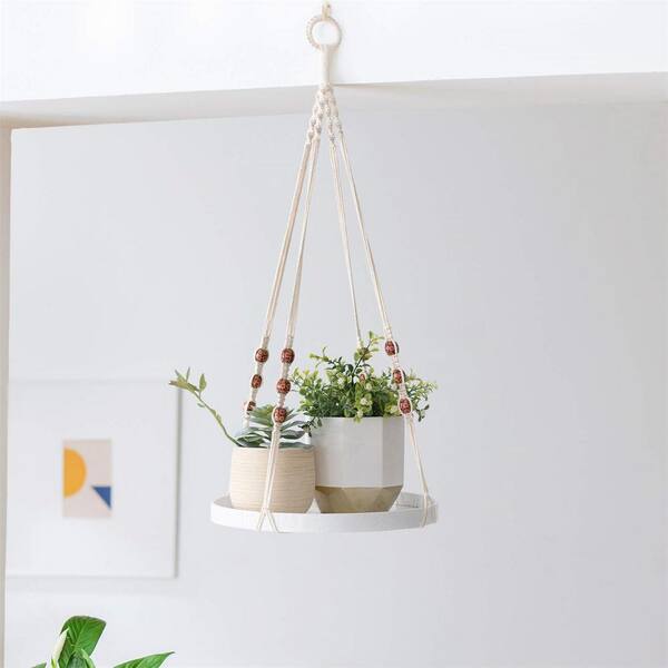 Wooden Hanging Beads White