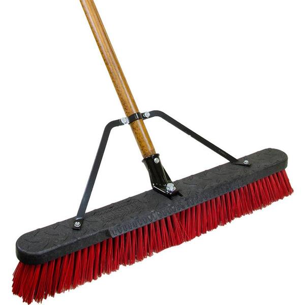 Quickie Job Site 24 Inch Stiff Poly Push Broom (2-Pack)