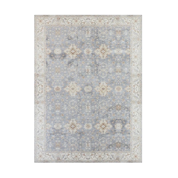 Imagine Chenille Willa Taupe 7 ft. x 10 ft. Medallion Polyester Area Rug