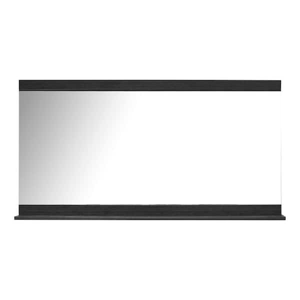 Virtu USA Tavian 59.01 in. W x 31.5 in. H Mirror in Gray Finish w/ Shelf