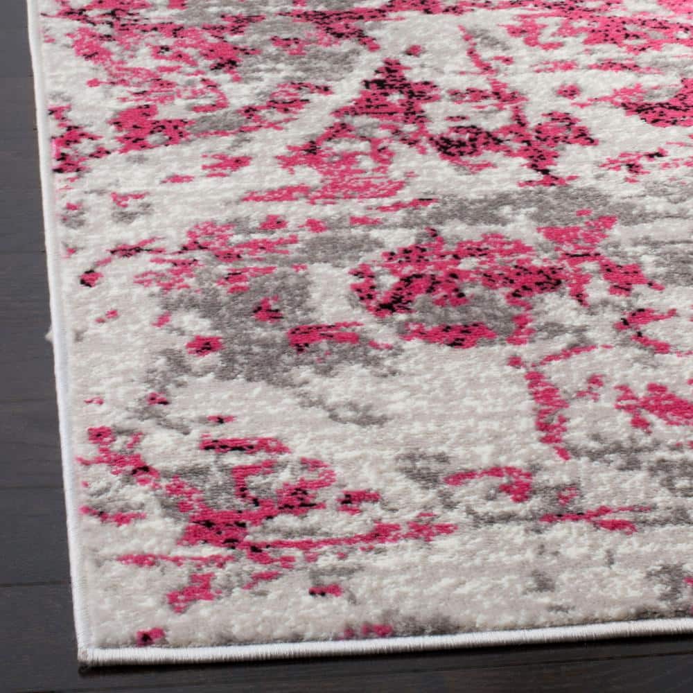 Skyler Pink and Ivory Medallion Runner Rug 2' x 12'
