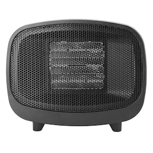 900-Watt 6 in Black Electric Space Heater Portable Mini PTC Ceramic Space Heater Fan with Tip-Over Protection