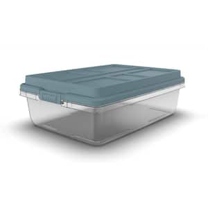 20 x 37 Litre Clear Plastic Large Storage Box With Lids Container Home Office 