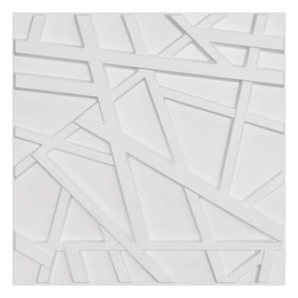 Art3dwallpanels 19.7 in. x 19.7 in. x 1 in. 3D PVC Decorative Wall Panel Matt White (12-Pack)