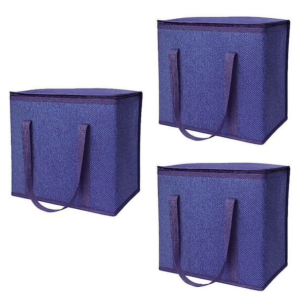 32 Qt. Blue Insulated Hot Cold Tote Bag, 3-Pack