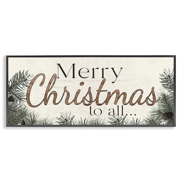 Woodland Christmas Typography by Susie Boyer 1-Piece Framed Graphic Print Typography Poster Art Print 30 in. x 13 in.