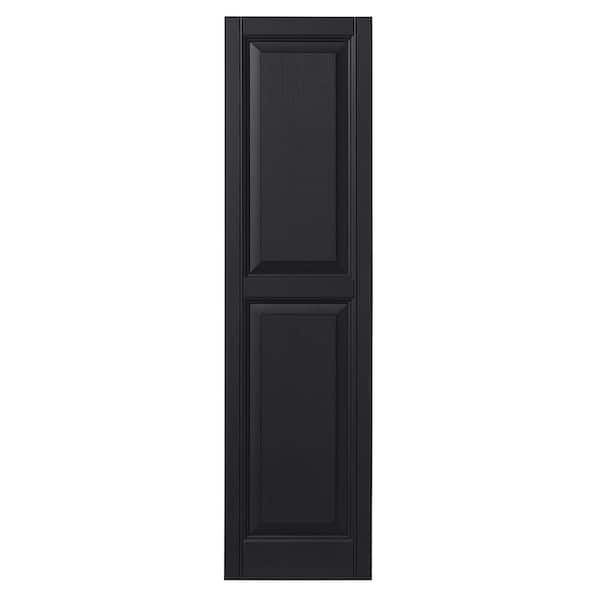 Ply Gem 12 in. x 51 in. Raised Panel Polypropylene Shutter Pair in Black