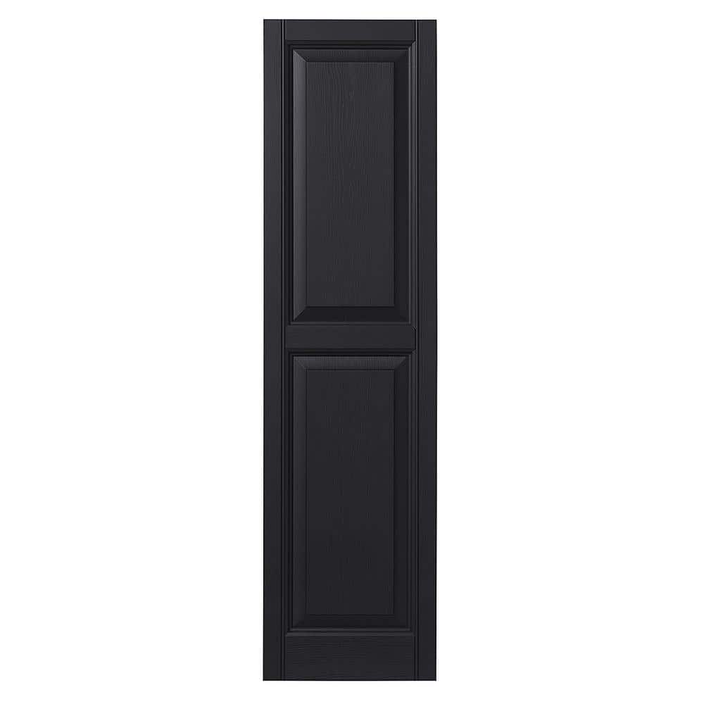 12 in. x 64 in. Raised Panel Polypropylene Shutters Pair in Black price history on PriceWatchPro