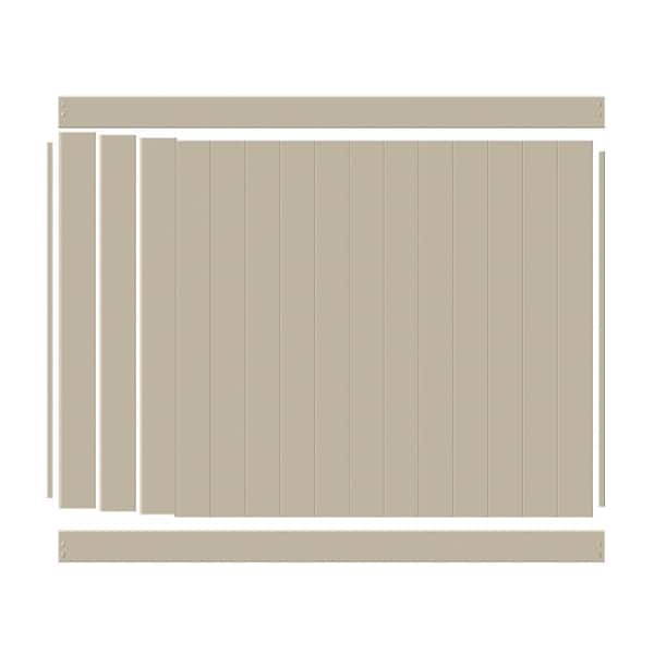 Illusions V300 Style 6 ft. H x 8 ft W (70” Tall) Beige Vinyl Privacy Panel (Unassembled)