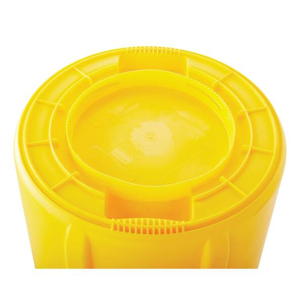 Rubbermaid Round Brute Container, Plastic, 20 gal, Yellow