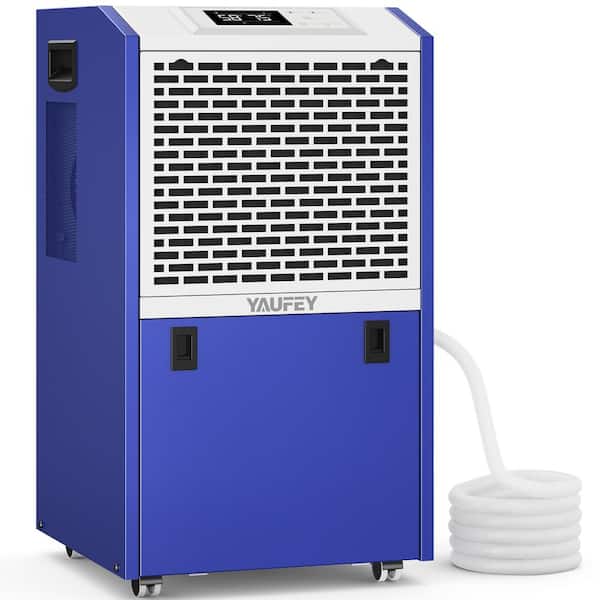 Yaufey 155-Pint Large Smart Commercial Dehumidifier For Spaces Up To 7,500 sq. ft. with Water Tank and Reusable Air Filter Blue