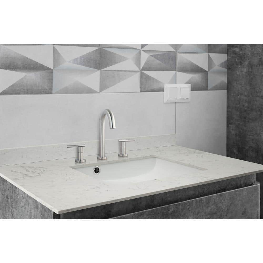 37 in. White Carrara Sky Marble Vanity Top with Undermount Sink