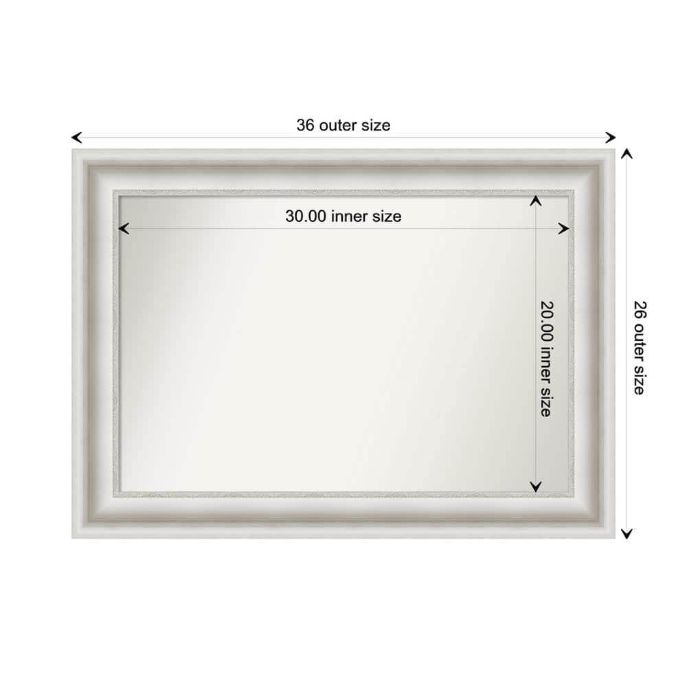 Parlor White 35.5 in. W x 25.5 in. H Custom Non-Beveled Recycled Polystyrene Framed Bathroom Vanity Wall Mirror price history on PriceWatchPro