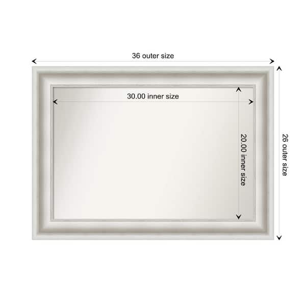 Amanti Art Parlor White 35.5 in. W x 25.5 in. H Custom Non-Beveled Recycled Polystyrene Framed Bathroom Vanity Wall Mirror