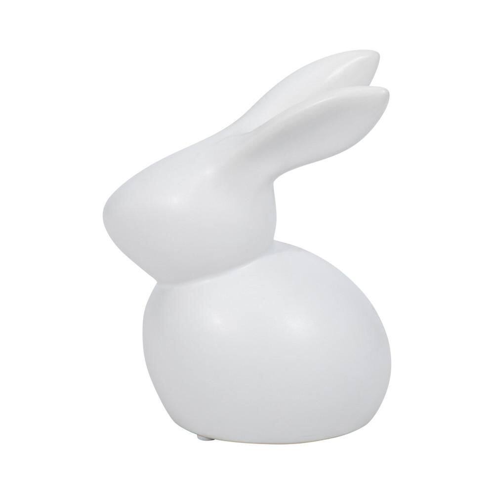 White 5 in. x 7 in. Stoneware Novelty Modern Solid Bunny Figurine price history on PriceWatchPro