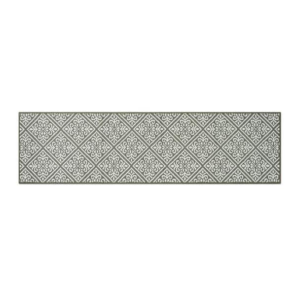 Austell 2-Tone Ivory/Sage 2 ft. x 8 ft. Geometric Polypropylene Runner Rug