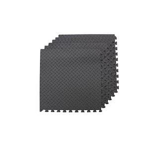 Gray 25 in. W x 25 in. L x 0.47 in. T EVA Foam Interlocking Gym Floor Tiles (6 Tiles/Pack) (24 sq. ft.)