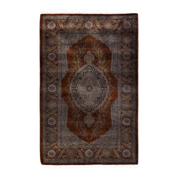 Fine Vibrance, One-of-a-Kind Hand-Knotted Area Rug - Brown, 3 X 4
