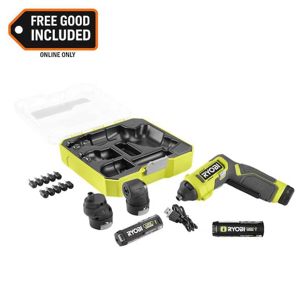 USB Lithium Multi-Head Screwdriver Kit with 2 Ah Battery, Charging Cable, & USB Lithium 2.0 Ah Rechargeable Battery