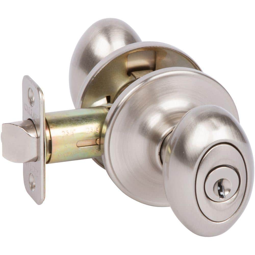 Carlyle Satin Nickel Keyed Entry Door Knob