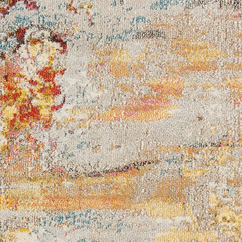 Celestial 2x4 Ft Med Grey Abstract Synthetic Rug
