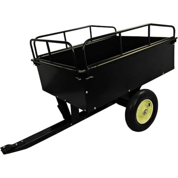 15 cu. ft. 750 Lb. Black and Yellow Steel Garden Cart with 16 in Multi-Terrain Tires, Removable Sides