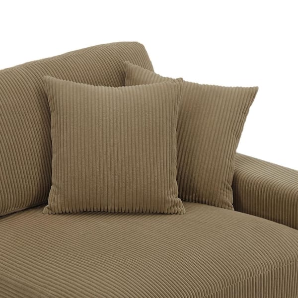 家具 Chaise Pipe Uixe Camel Corduroy Polyester Right Arm Facing Sectional