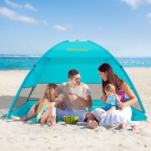 TEAL POP UP PLUS 79 in. x 47 in. x 53 in. Instant Pop Up Portable Beach Tent, Outdoor Sun Cabana UPF 50+, Carry Bag
