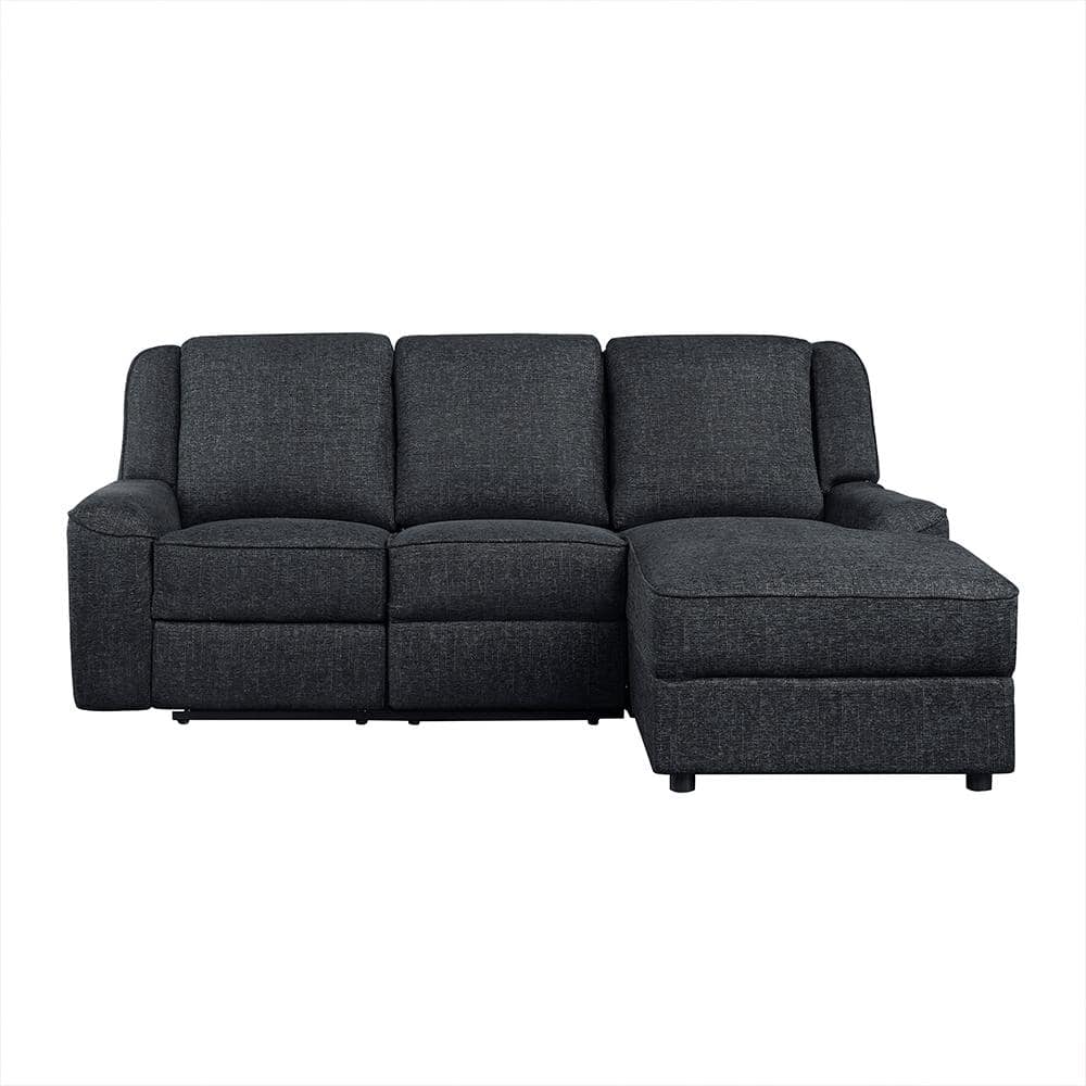 Selles 89.5 in. Straight Arm 2-piece Chenille Reclining Sectional Sofa iN E
