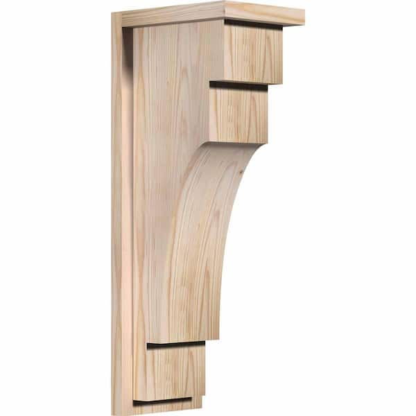 Ekena Millwork 7-1/2 in. x 10 in. x 26 in. Mediterranean Smooth Douglas Fir Corbel with Backplate