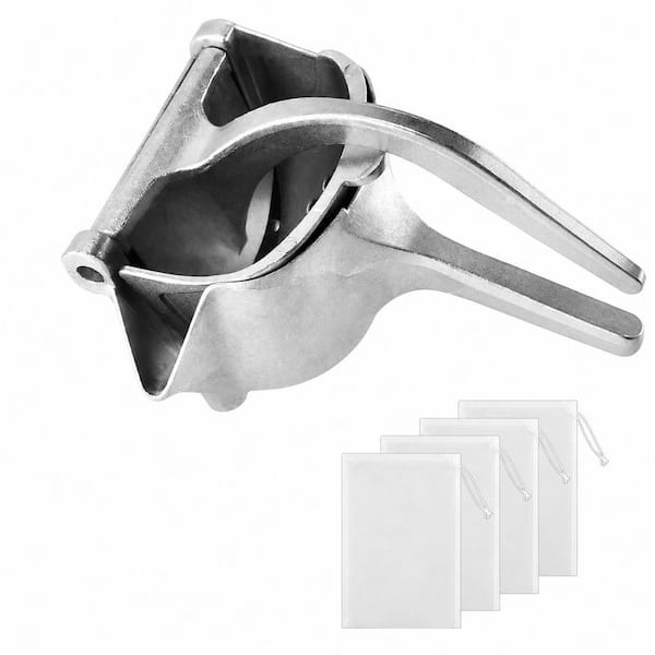 Stainless Steel Hand Juicer Manual Press Ergonomic Handle Citrus Lemon Squeezer with Easy Clean Detachable Cup