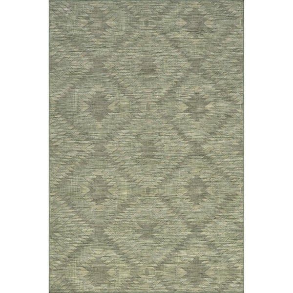 nuLOOM Alma Mid-Century Modern Machine Washable Sage Green 5 ft. x 8 ft. Area Rug