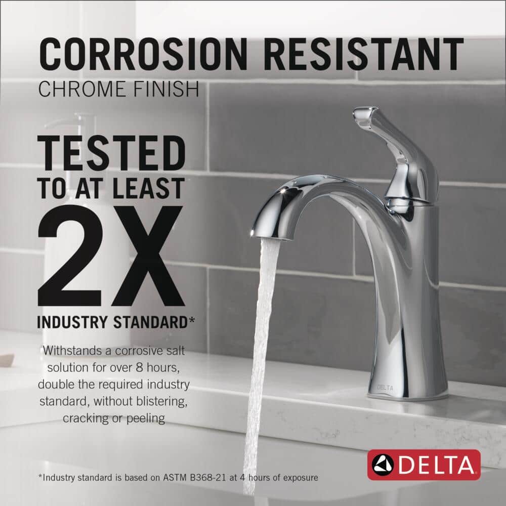 Delta Arvo Chrome Single Hole Bathroom Faucet