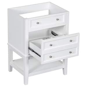 23.6 in. W x 17.9 in. D x 33 in. H Bath Vanity Cabinet without Top in White, Base Only, with Drawer and Open Shelf