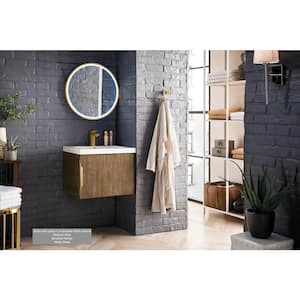 Columbia 23.6 in. W x 18.1 in. D x 35.4 in. H Bath Vanity in Latte Oak with White Glossy Top