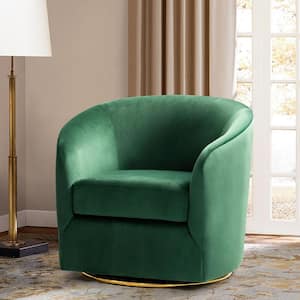 Estefan Green Polyester Arm Chair with Swivel (Set of 1)