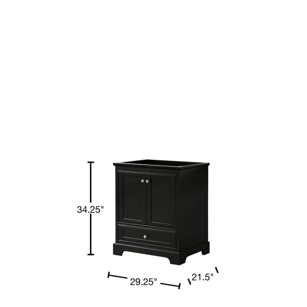 Deborah 29" Dark Espresso Single Bathroom Vanity with Polished Chrome Trim