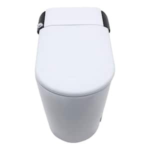 Tankless Elongated Smart Toilet in White with Bidet Built in,Auto Open & Close,Heated Seat,Foot Sensor Flush,LED Display