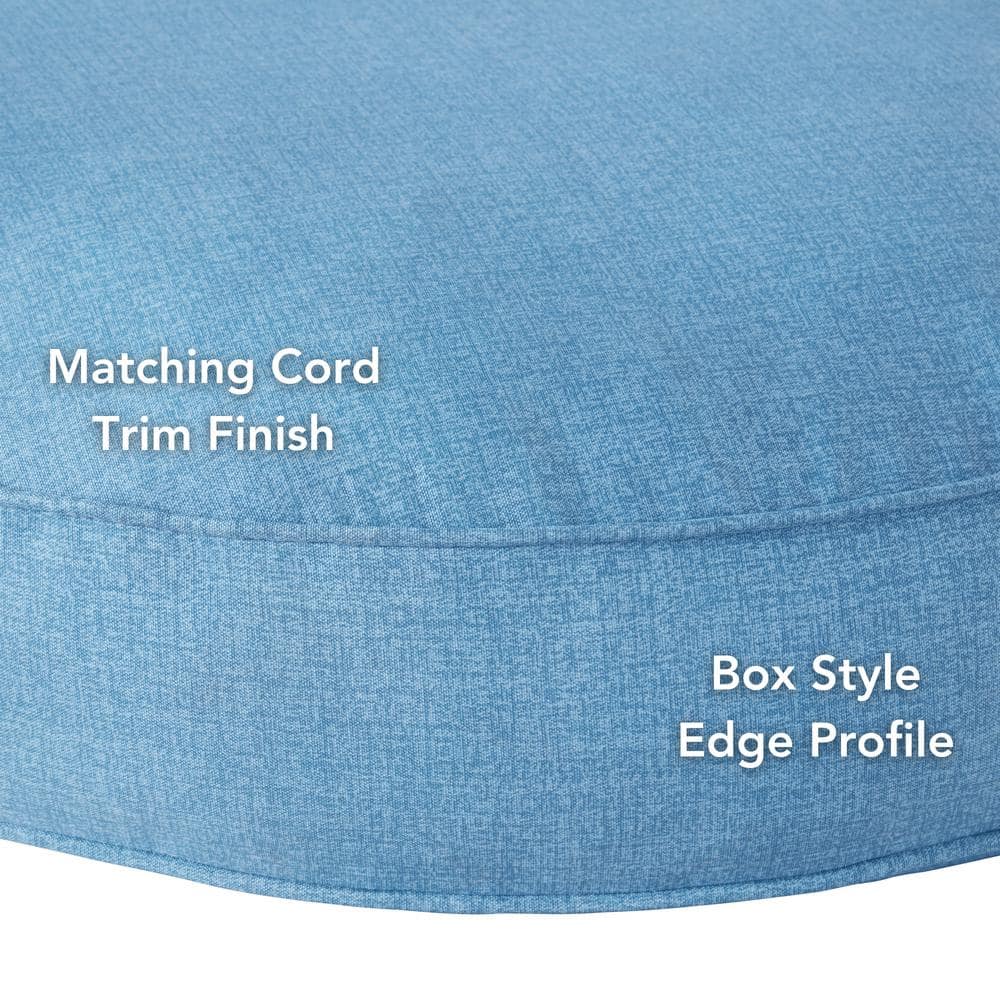 Small Denim Round Outdoor Pillow Dog Bed