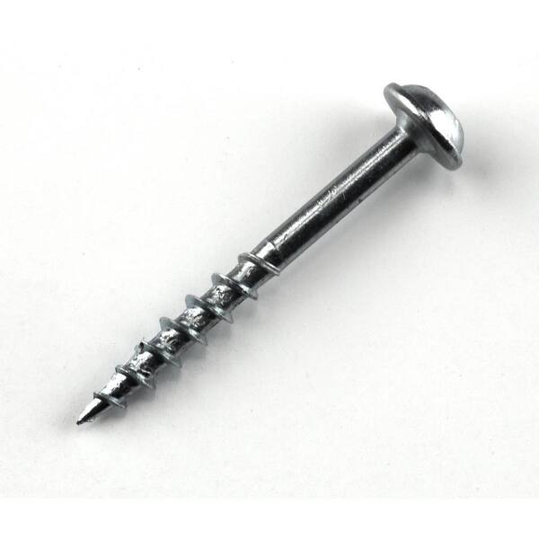 Kreg #8 x 1-1/2 in. Square Drive Round Head Zinc Coarse Pocket-Hole Screw (250-Pack)