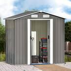 6 ft. W x 4 ft. D Gray Metal Storage Shed with Lockable Door, Tool Cabinet with Vents and Foundation(23.4 sq. ft.)