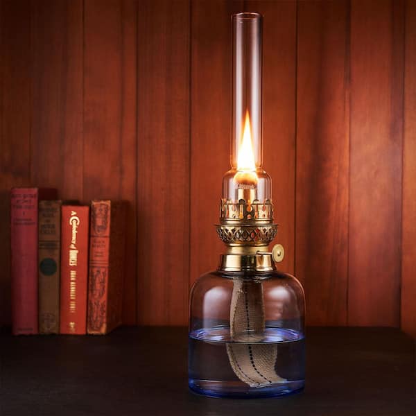 KINGS COUNTY TOOLS Blue 15.5 in. Glass Oil Lamp - Tabletop