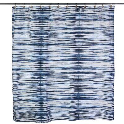 Striped Blue Shower Curtains, Black White And Blue Shower Curtain