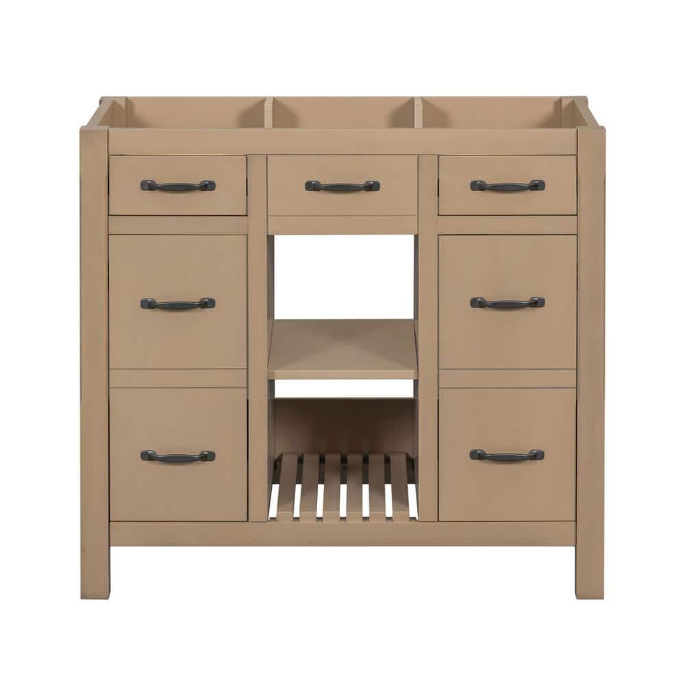 35.51 in. W x 17.87 in. D x 32.99 in. H Freestanding Bath Vanity Cabinet wi