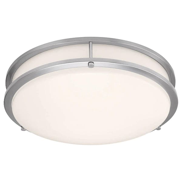 Access Lighting Solero II 14 in. 1-Light Brushed Steel LED Flush Mount