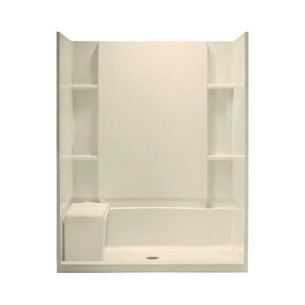 STERLING Accord Seated 36 in. x 60 in. x 74-1/2 in. Shower Kit in Almond