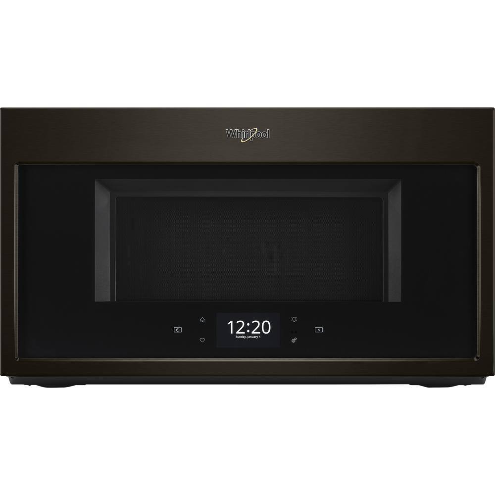 whirlpool over the range microwave black stainless