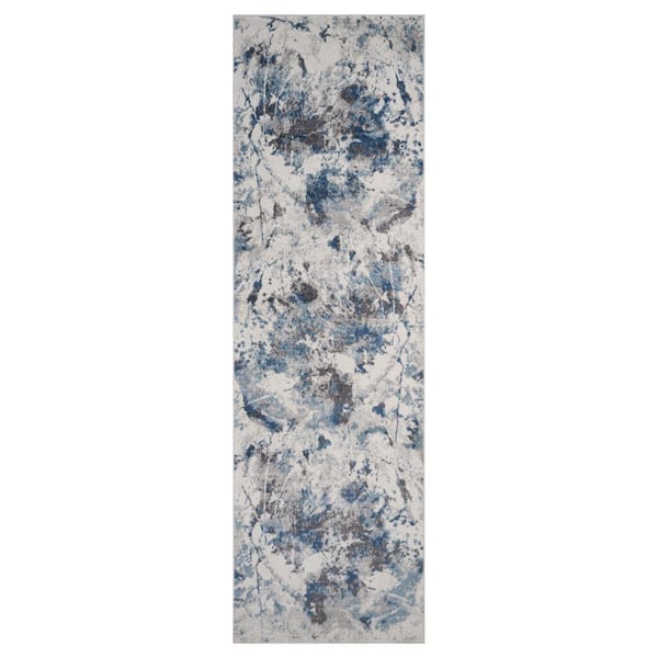 Amer Rugs Clifton 2 ft. 7 in.  x  9 ft.  Ivory Abstract Pattern Runner Rug for High Traffic Entryway Hallway Laundry Room
