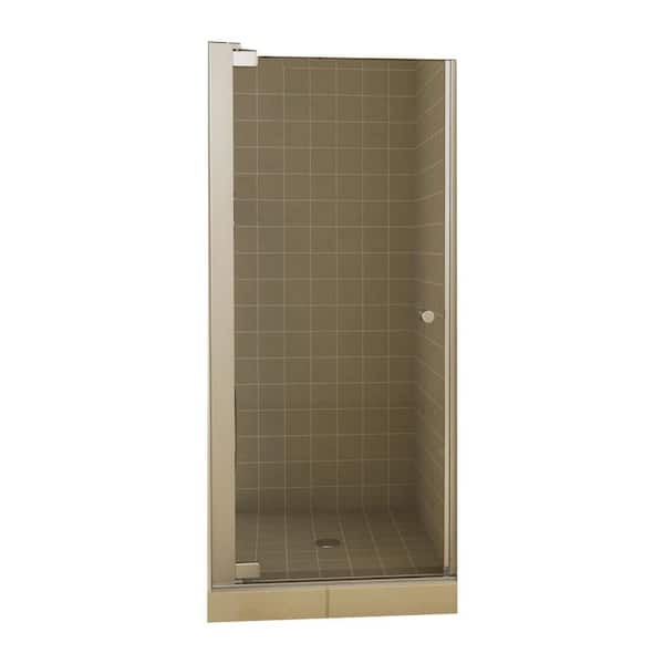 MAAX Insight 33-1/2 in. x 67 in. Swing-Open Semi-Framed Pivot Shower Door in Chrome with 6 MM Clear Glass